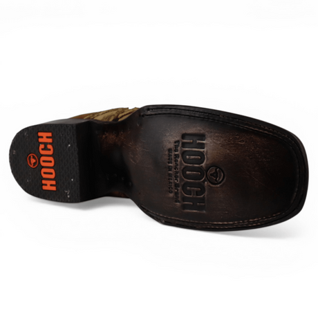 Botin Vaquero para Hombre Punta Cuadrada Grabado Tipo Pirarucu Color Orix de Piel Genuina – Hooch Boots H42RM7215 - Hooch