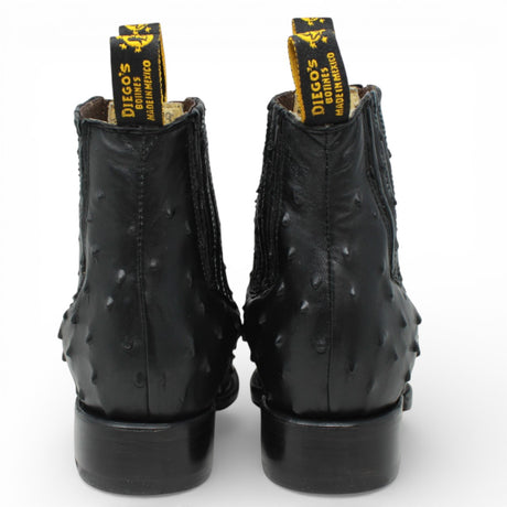 Botines Charros de Avestruz Grabado Horma Puntal DIE-4105 - Rodeo Imports