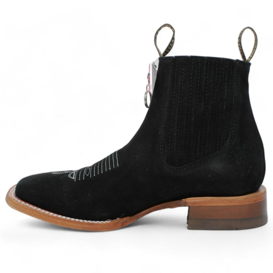 Botines Charros Cuadrados para Niño Cuero Gamuza Negro WD-287 main image 0