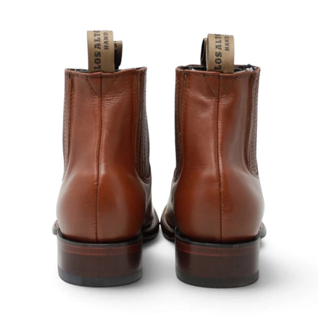 Botines Charros de Piel Original Punta Redonda Roper Color Cafe - Los Altos Boots - Los Altos Boots