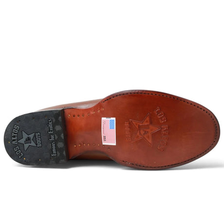 Botines Charros de Piel Original Punta Redonda Roper Color Cafe - Los Altos Boots - Los Altos Boots