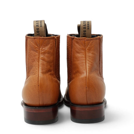 Botines Charros de Piel Original Punta Redonda Roper Color Miel - Los Altos Boots - Los Altos Boots