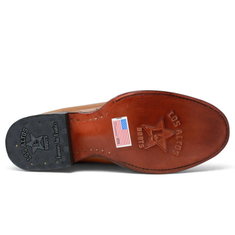 Botines Charros de Piel Original Punta Redonda Roper Color Miel - Los Altos Boots - Los Altos Boots
