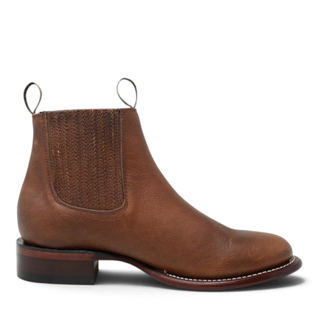 Botines Charros de Piel Original Punta Redonda Roper Color Rage Nuez - Los Altos Boots - Los Altos Boots