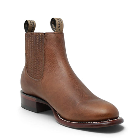 Botines Charros de Piel Original Punta Redonda Roper Color Rage Nuez - Los Altos Boots - Los Altos Boots