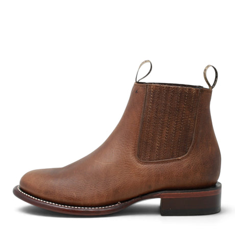 Botines Charros de Piel Original Punta Redonda Roper Color Rage Nuez - Los Altos Boots - Los Altos Boots