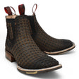 Botines Charros Quincy de Punta Cuadrada y Suela de Hule Cafe - Q82BT6207 - Quincy Boots