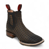 Botines Charros Quincy de Punta Cuadrada y Suela de Hule Cafe - Q82BT6207 - Quincy Boots
