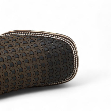 Botines Charros Quincy de Punta Cuadrada y Suela de Hule Cafe - Q82BT6207 - Quincy Boots