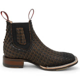 Botines Charros Quincy de Punta Cuadrada y Suela de Hule Cafe - Q82BT6207 - Quincy Boots