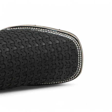 Botines Charros Quincy de Punta Cuadrada y Suela de Hule Negro - Q82BT6205 - Quincy Boots