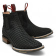 Botines Charros Quincy de Punta Cuadrada y Suela de Hule Negro - Q82BT6205 - Quincy Boots