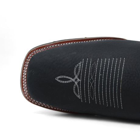 Botines Charros Quincy Punta Cuadrada con Suela de Hule Color Negro Q82BU2705 - Quincy Boots