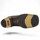 Botines Charros Quincy Punta Cuadrada Elefante Imaticion con Suela de Hule - Cafe - Quincy Boots