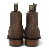 Botines Charros Quincy Punta Cuadrada Elefante Imaticion con Suela de Hule - Cafe - Quincy Boots