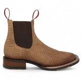 Botines Charros Quincy Punta Cuadrada Elefante Imaticion con Suela de Hule - Miel - Quincy Boots