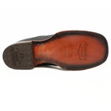 Botines Charros Quincy Punta Cuadrada Piton Imaticion Color Negro - Quincy Boots