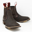 Botines Charros Quincy Punta Cuadrada Piton Imaticion con Suela de Hule Color Cafe - Quincy Boots