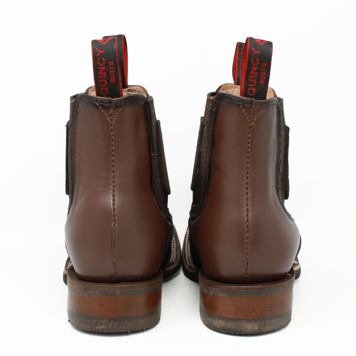 Botines Charros Quincy Punta Cuadrada Piton Imaticion con Suela de Hule Color Cafe - Quincy Boots
