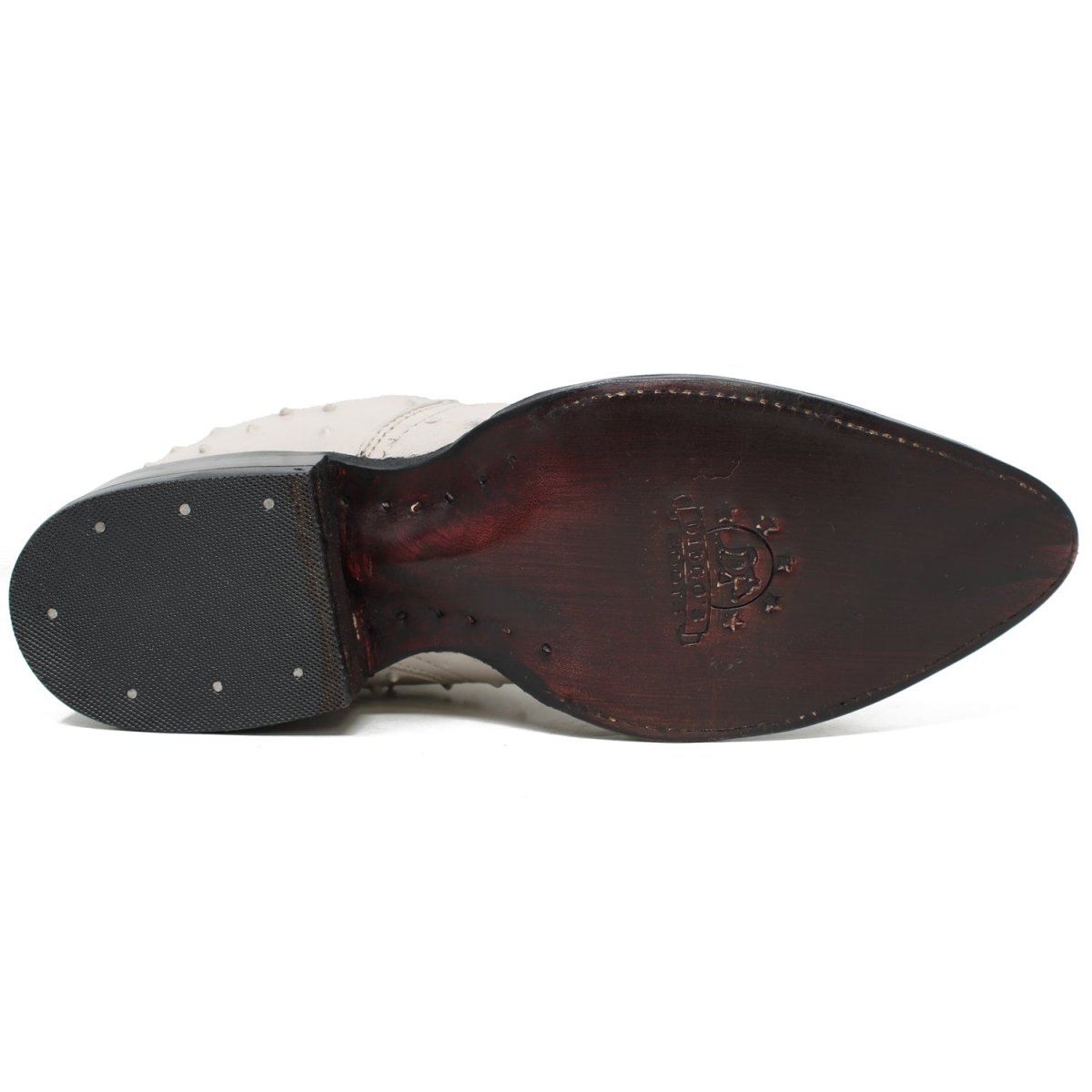 Botines de Avestruz Grabado Horma Puntal Hueso - Rodeo Imports