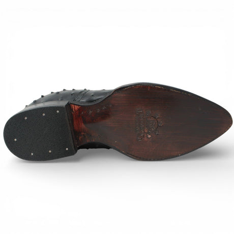 Botines de Avestruz Grabado Horma Puntal Negro - Rodeo Imports