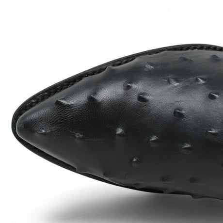Botines de Avestruz Grabado Horma Puntal Negro - Rodeo Imports