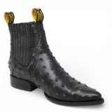 Botines de Avestruz Grabado Horma Puntal Negro - Rodeo Imports