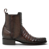 Botines de Caiman Grabado Punta Dubai Cuadrada con Zipper - La Carreta - La Carreta