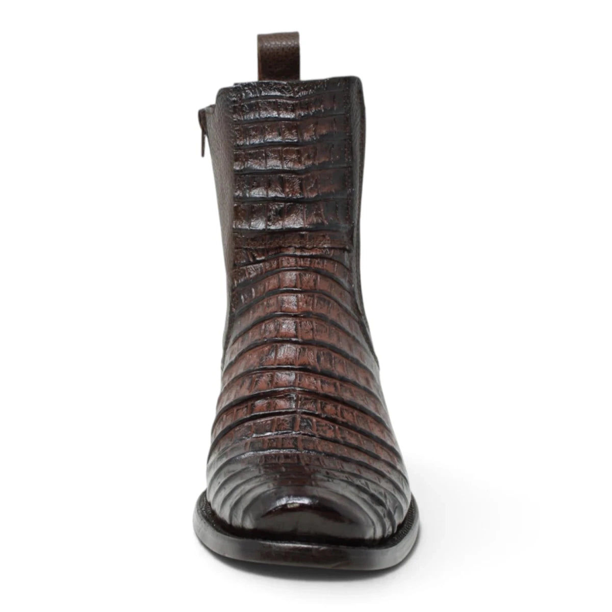 Botines de Caiman Grabado Punta Dubai Cuadrada con Zipper - La Carreta - La Carreta