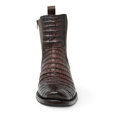 Botines de Caiman Grabado Punta Dubai Cuadrada con Zipper - La Carreta - La Carreta