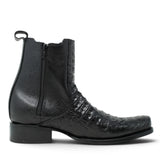 Botines de Caiman Grabado Punta Dubai Cuadrada con Zipper - La Carreta - La Carreta