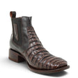 Botines de Cocodrilo Grabado Nuca con Punta Cuadrada Color Chocolate Q82B8294 - Quincy Boots