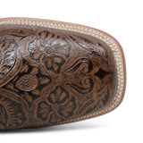 Botines de Cuero Cincelado Punta Cuadrada Color Cafe Hombre - Tanner Mark Boots - Tanner Mark Boots