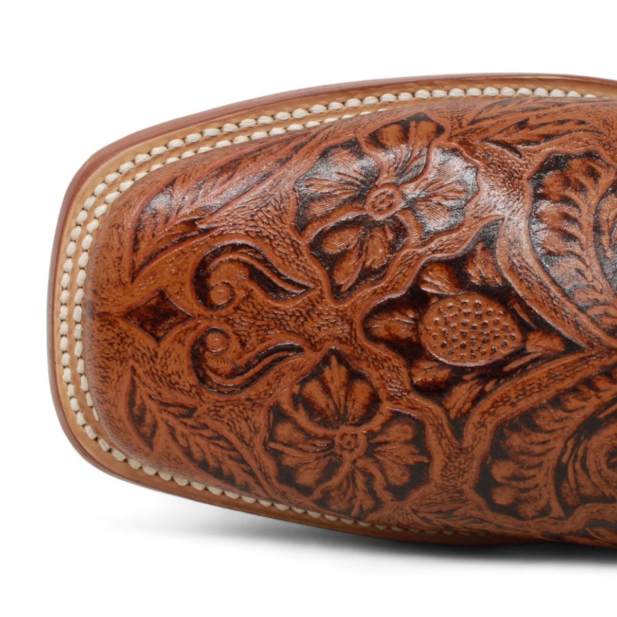 Botines de Cuero Cincelado Punta Cuadrada Color Cognac Hombre - Tanner Mark Boots - Tanner Mark Boots