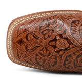 Botines de Cuero Cincelado Punta Cuadrada Color Cognac Hombre - Tanner Mark Boots - Tanner Mark Boots