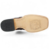 Botines de Cuero Pirarucu Grabado Punta Cuadrada Color Cafe Hombre - Tanner Mark Boots - Tanner Mark Boots
