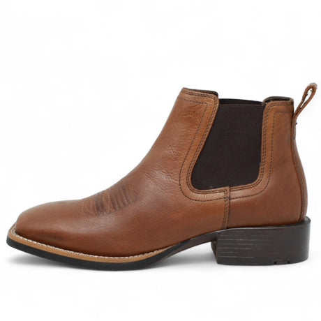 Botines de Cuero Punta Cuadrada Color Cafe Hombre - Tanner Mark Boots - Tanner Mark Boots