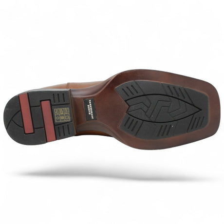 Botines de Cuero Punta Cuadrada Color Cafe Hombre - Tanner Mark Boots - Tanner Mark Boots