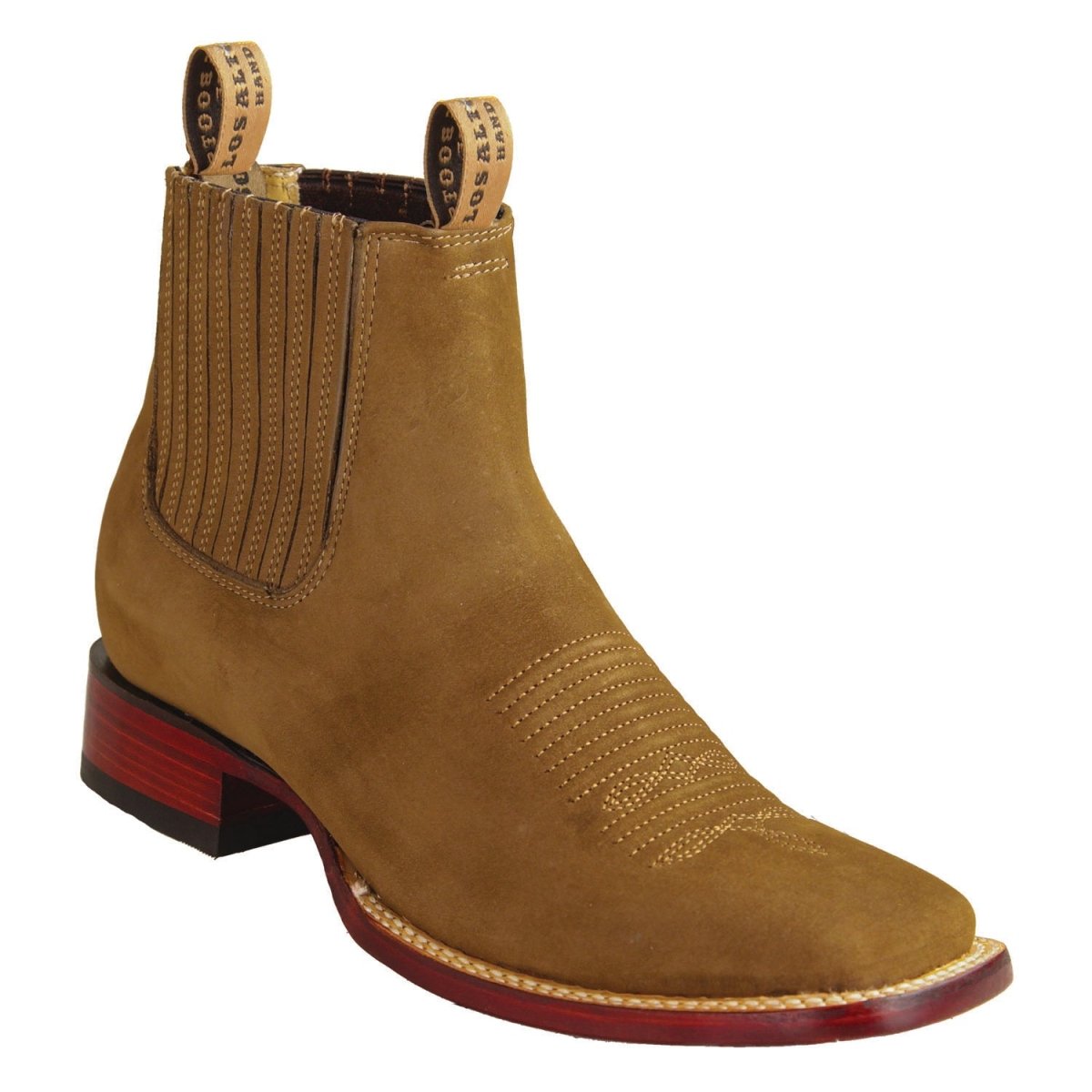 LOS ALTOS BOOTS NOBUCK TAUPE WIDE SQUARE TOE ANKLE BOOT BOTIN size 12. Los Altos Men main image 4