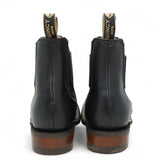 Botines de Mantaraya Grabada con Punta Cuadrada Color Negro - Quincy Boots