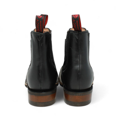 Botines de Mantaraya Perla Completa Grabado con Punta Cuadrada Color Negro - Quincy - Quincy Boots