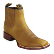 Botines de Piel Original Punta Cuadrada Ancha Color Miel - Los Altos Boots - Los Altos Boots