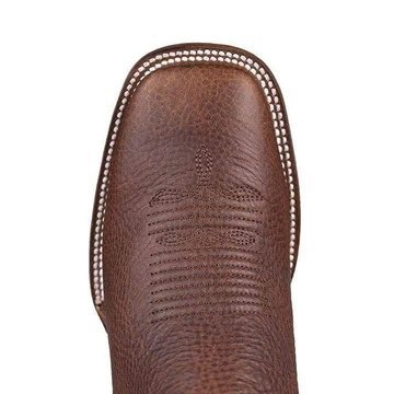 Wester Genuine Rage Leather ANkle Boots Walnut Color - Los Altos Boots - Toe View 