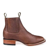 Wester Genuine Rage Leather ANkle Boots Walnut Color - Los Altos Boots - RIght Side View 