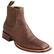 Botines de Pïel Original Punta Cuadrada Ancha Color Nuez - Los Altos Boots - Los Altos Boots