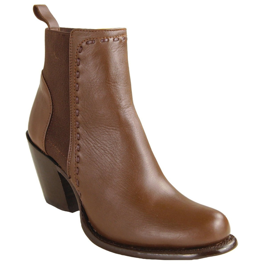 Botas Altas de Piel Original Punta Recortada Para Dama Color Chocolate - Los Altos Boots