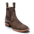 Botines de Piton Grabado Punta Cuadrada Color Chocolate Q82B5794 - Quincy Boots