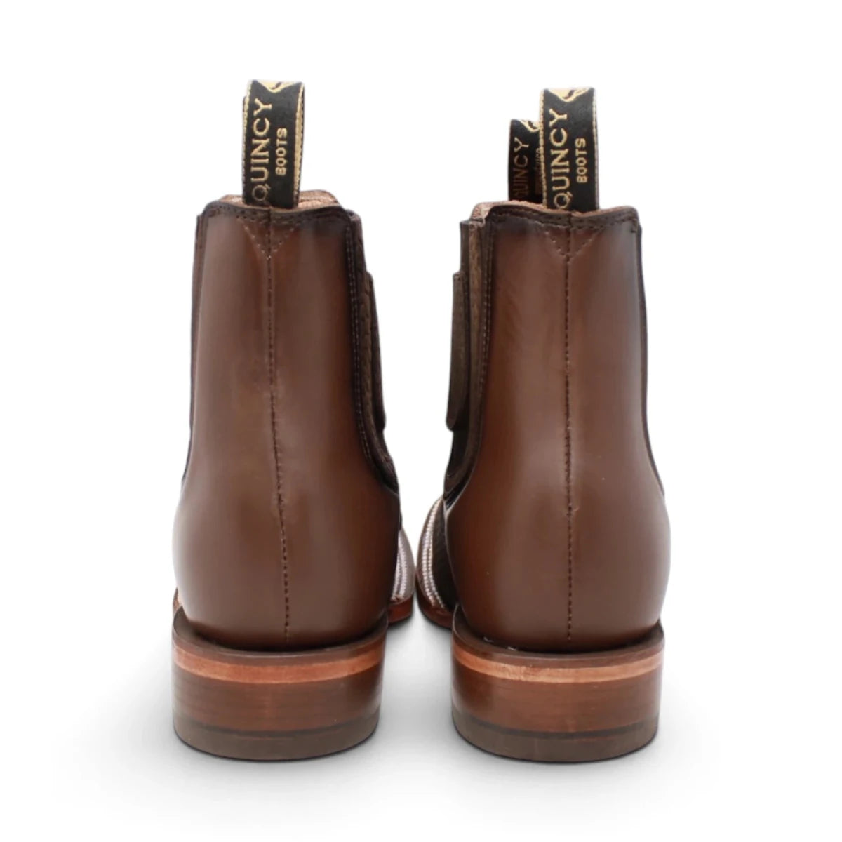 Botines de Piton Grabado Punta Cuadrada Color Chocolate Q82B5794 - Quincy Boots