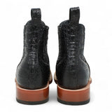 Botines Hombre de Cuero Grabado Caiman Panza Punta Cuadrada Color Black - Tanner Mark Boots - Tanner Mark Boots