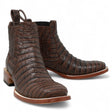 Botines Hombre de Cuero Grabado Caiman Panza Punta Cuadrada Color Brown - Tanner Mark Boots - Tanner Mark Boots